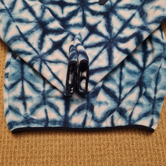 Patagonia Synchilla Snap-T Blue Diamond Shibori Tie Dye Fleece Pullover Womens S - Picture 4 of 15